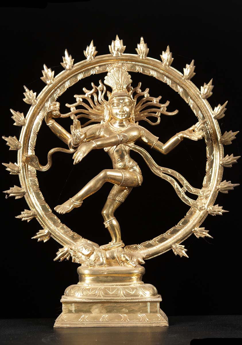 Bronze Golden Nataraja Statue 18"